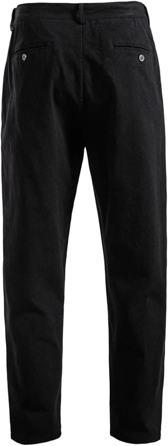 2025 Men's Summer Drawstring Casual Pants Breathable Cotton Linen Pants