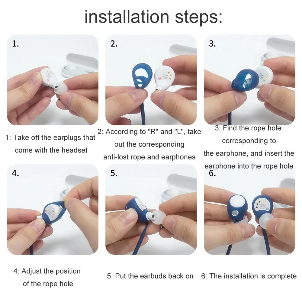 2pcs Silicone Anti-lost Rope for Sony Bluetooth Headset