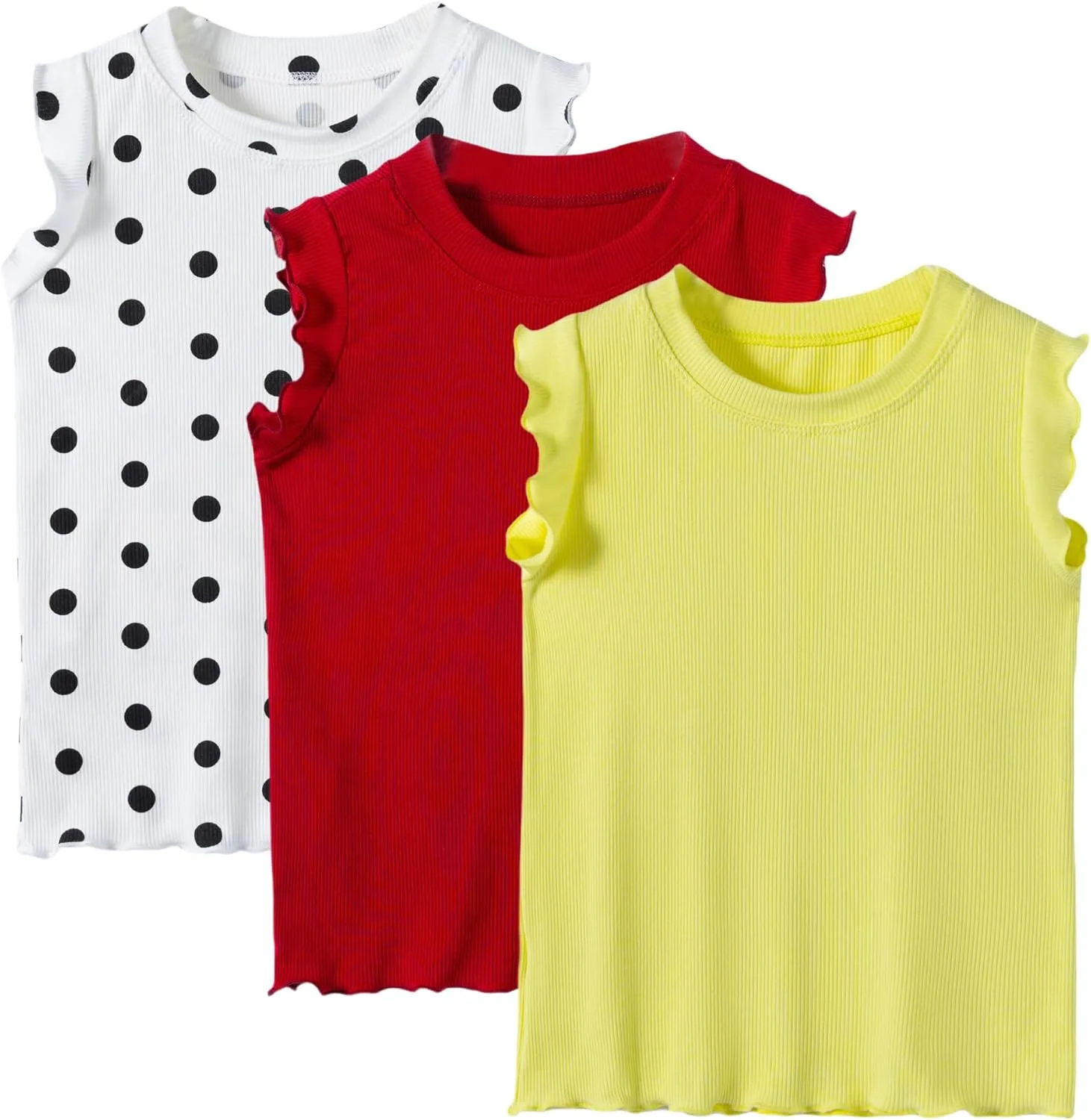 3-Pack Girls Dance & Gymnastics Tank Tops with Buckle Trim Everyday Casual & Versatile Wear for 4-10Y