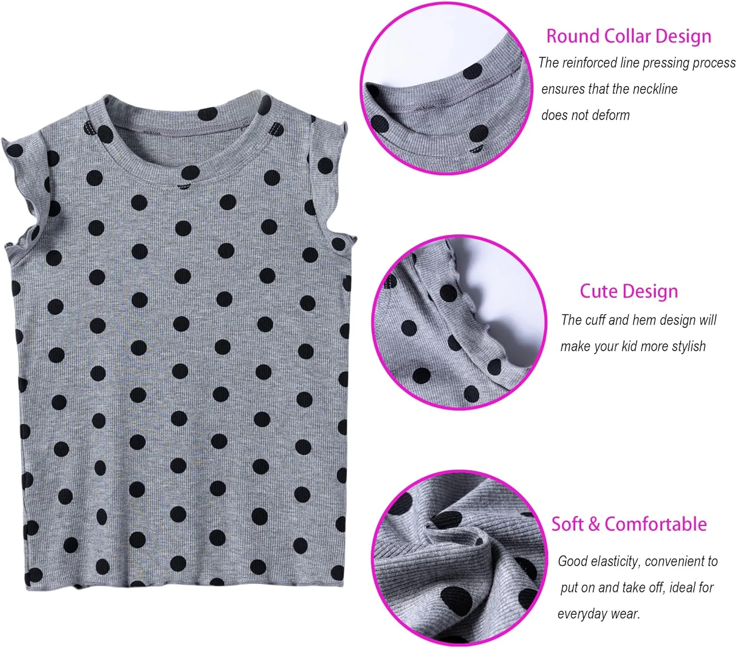3-Pack Girls Dance & Gymnastics Tank Tops with Buckle Trim Everyday Casual & Versatile Wear for 4-10Y