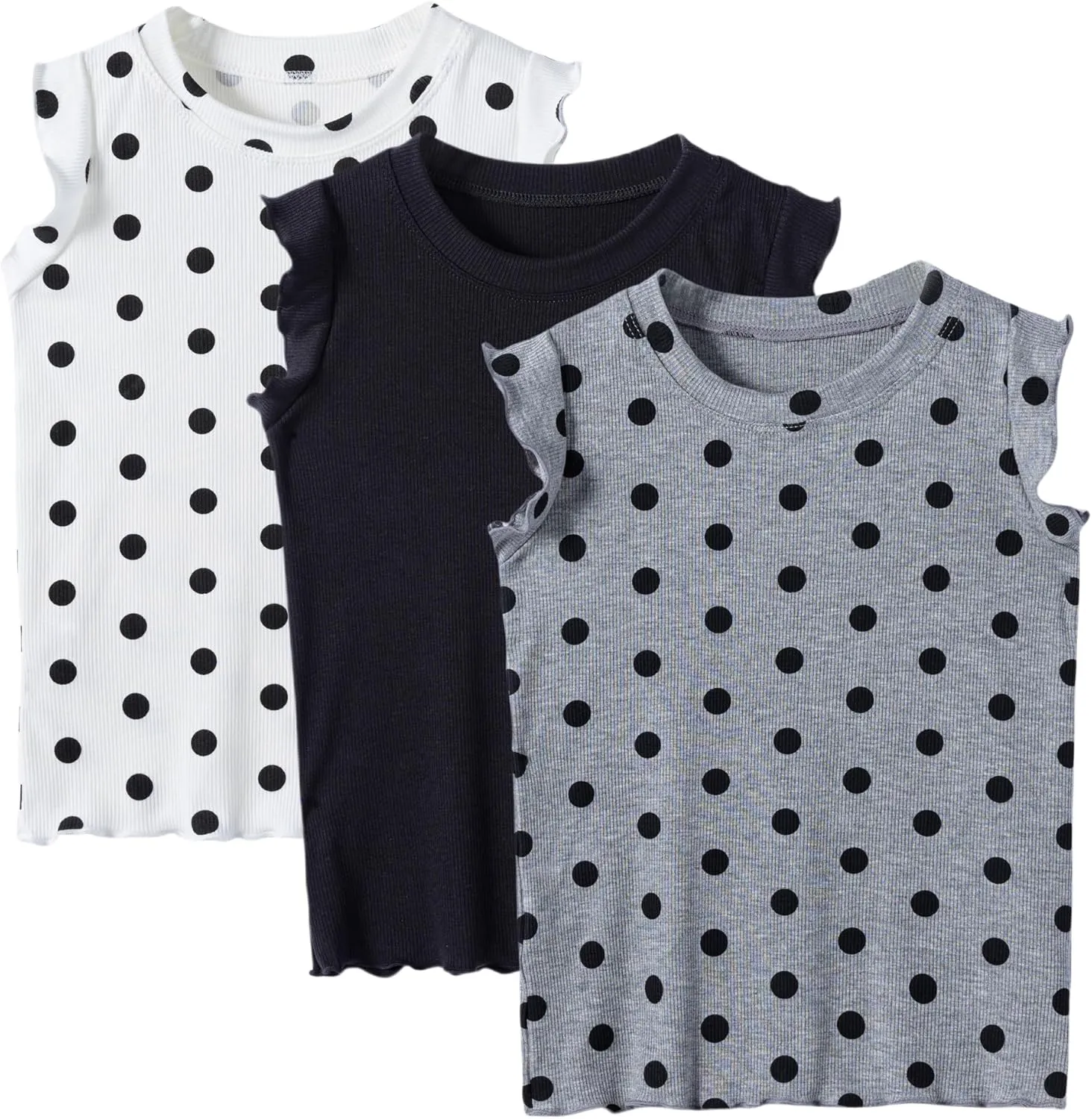 3-Pack Girls Dance & Gymnastics Tank Tops with Buckle Trim Everyday Casual & Versatile Wear for 4-10Y