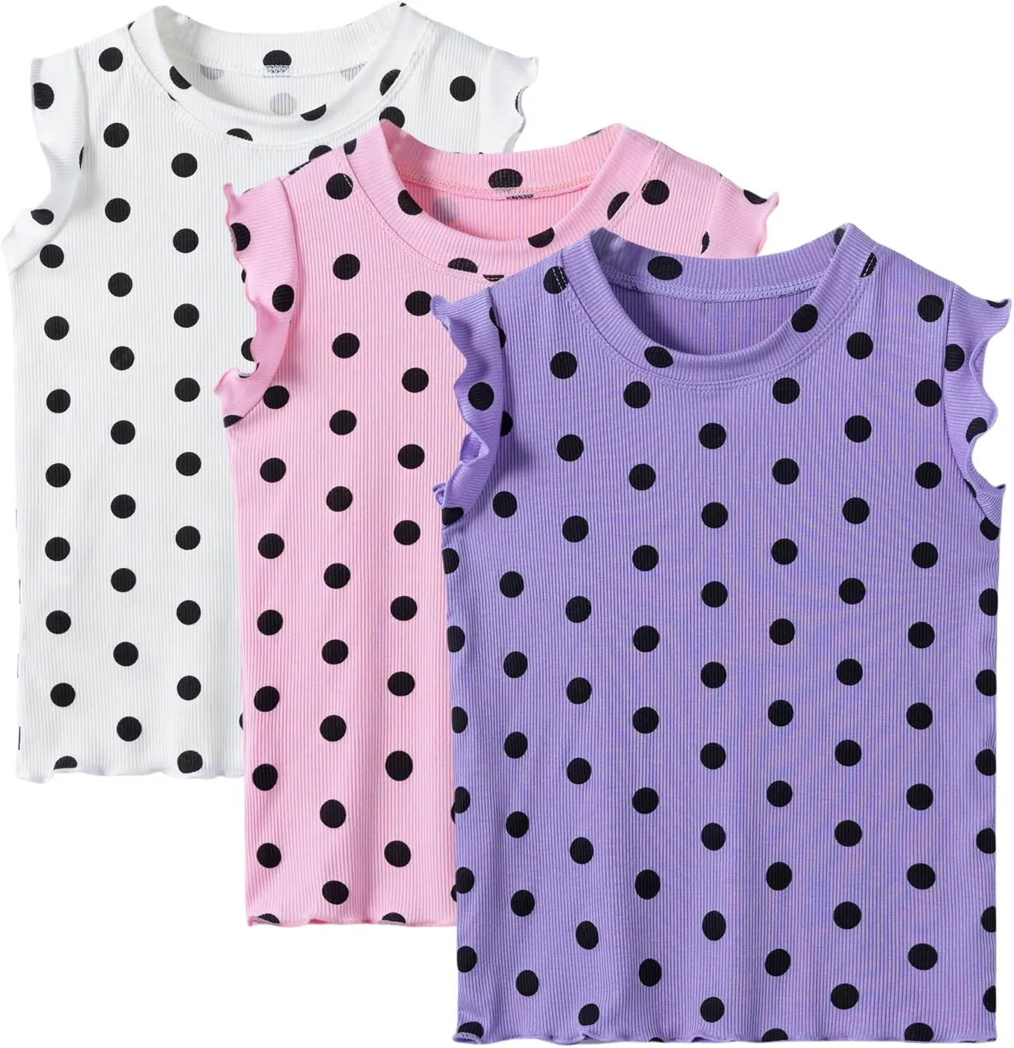 3-Pack Girls Dance & Gymnastics Tank Tops with Buckle Trim Everyday Casual & Versatile Wear for 4-10Y