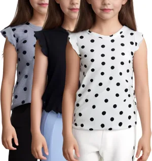 3-Pack Girls Dance & Gymnastics Tank Tops with Buckle Trim Everyday Casual & Versatile Wear for 4-10Y