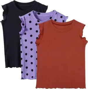 3-Pack Girls Dance & Gymnastics Tank Tops with Buckle Trim Everyday Casual & Versatile Wear for 4-10Y