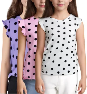 3-Pack Girls Dance & Gymnastics Tank Tops with Buckle Trim Everyday Casual & Versatile Wear for 4-10Y