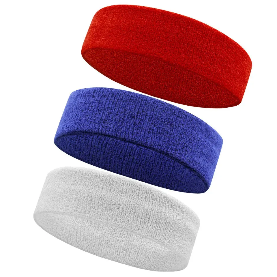 3Pc Moisture Wicking Sports Headbands Sweatproof For Men & Women Tennis Basketball Running Gym