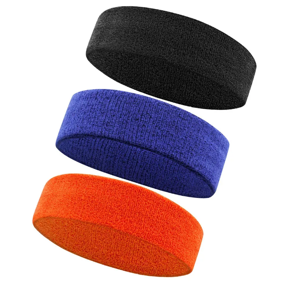 3Pc Moisture Wicking Sports Headbands Sweatproof For Men & Women Tennis Basketball Running Gym
