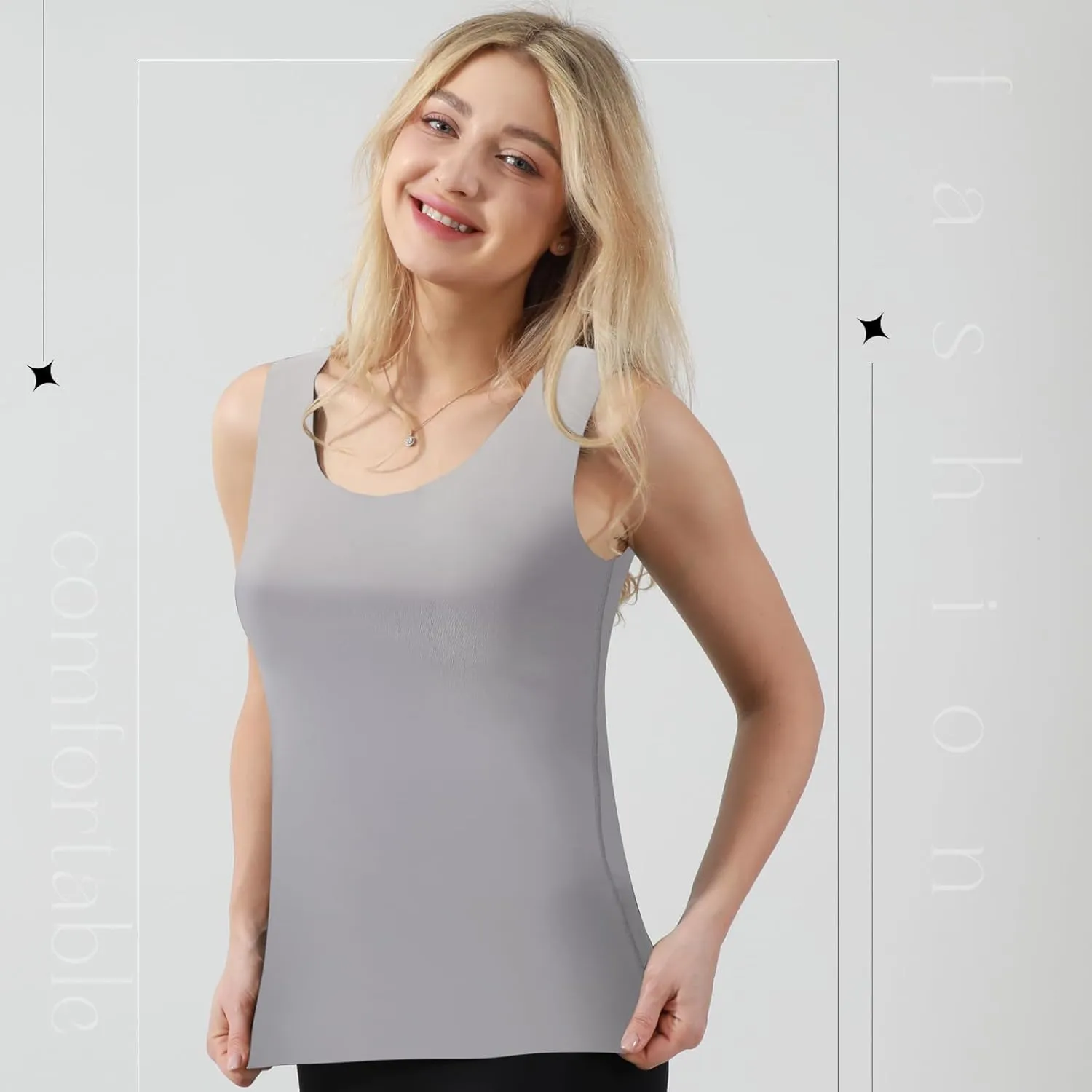 4 Pcs Women's Silky Tank Tops Sleeveless Elastic Cooling Basic Camisoles Ice Silk Casual Cami Tops