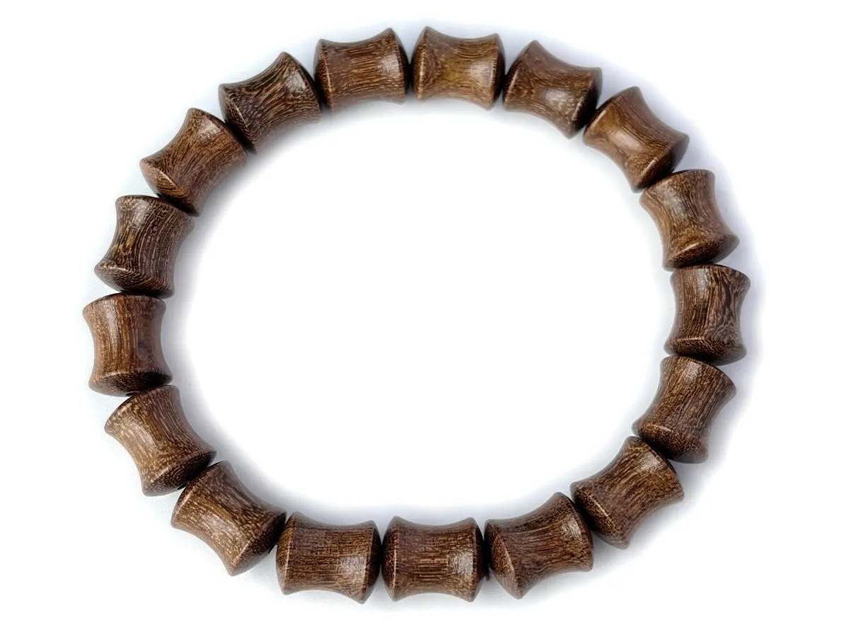 7.5" 10x12mm brown Sandalwood bamboo beads beaded elastic bracelets