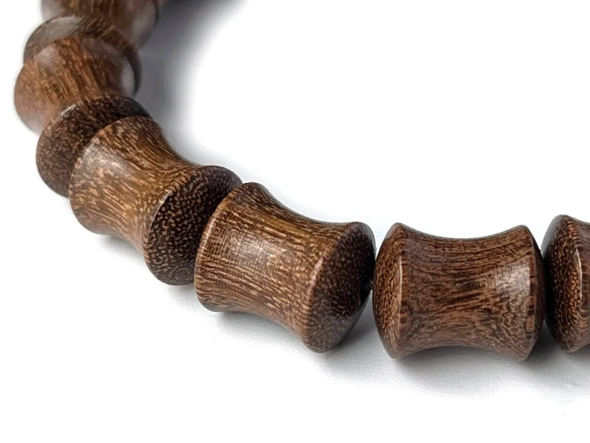7.5" 10x12mm brown Sandalwood bamboo beads beaded elastic bracelets