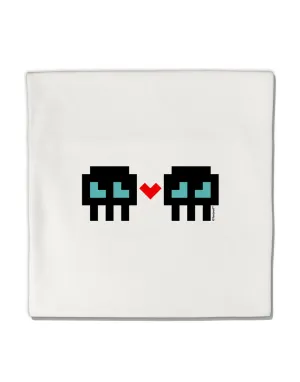 8-Bit Skull Love - Boy and Boy Micro Fleece 14&#x22;x14&#x22; Pillow Sham
