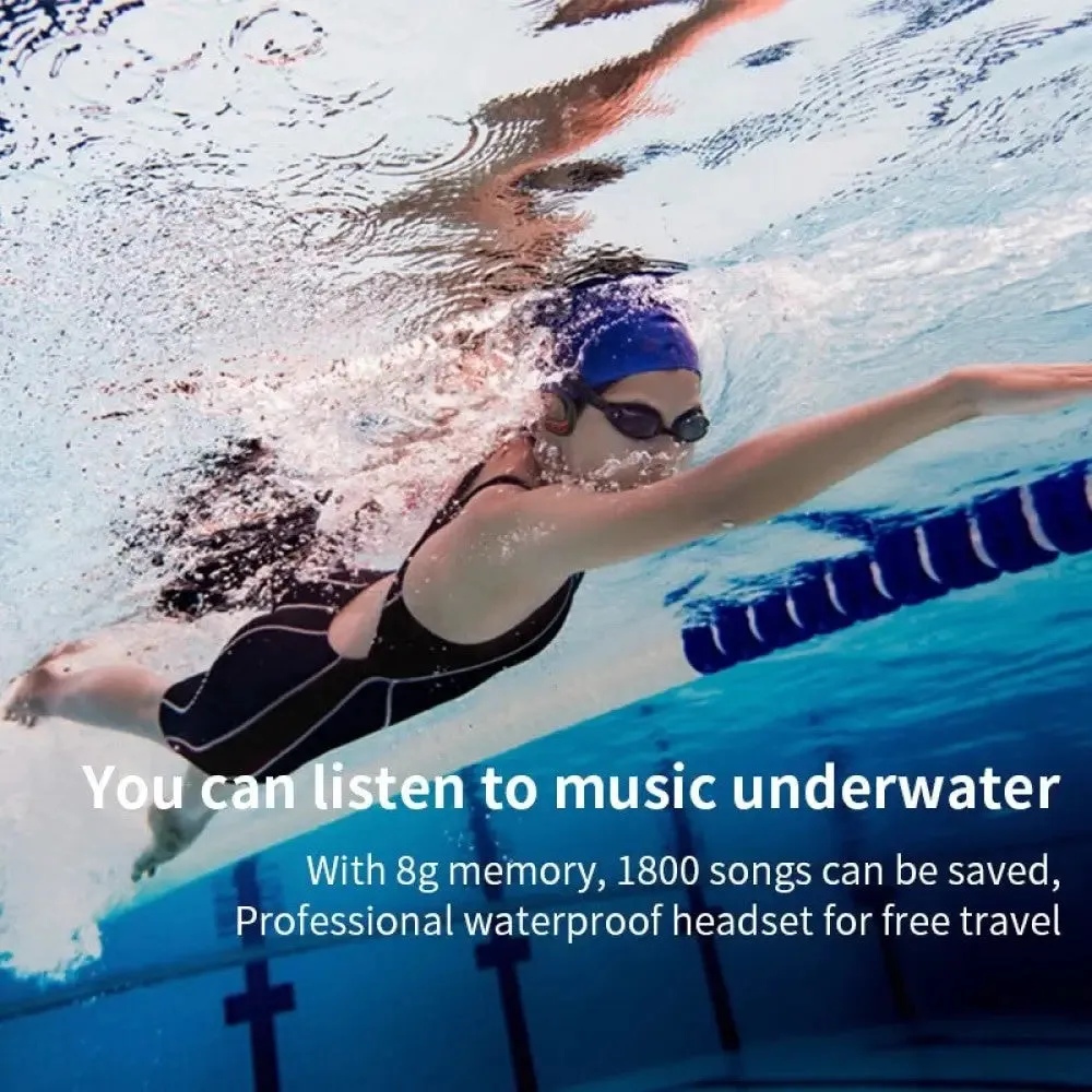 8gb Wireless Bluetooth Mp3 Music Player Waterproof Swimming Diving Headset Earphones for Huawei