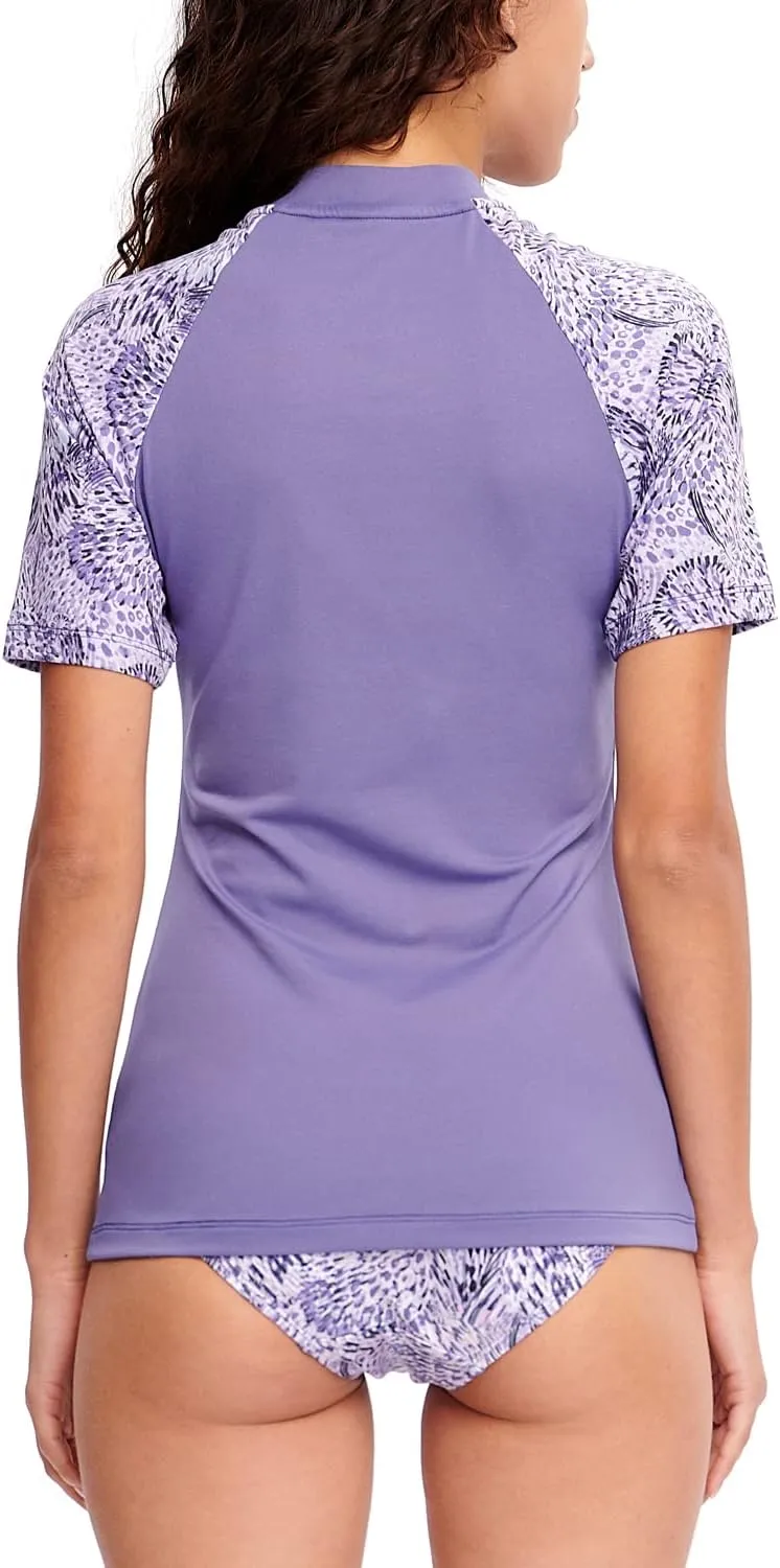 ADOREISM Women's Rash Guard Short Sleeve UPF 50  Quick-Dry Swim Shirt Women