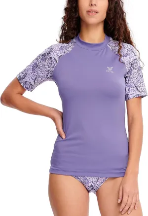 ADOREISM Women's Rash Guard Short Sleeve UPF 50  Quick-Dry Swim Shirt Women