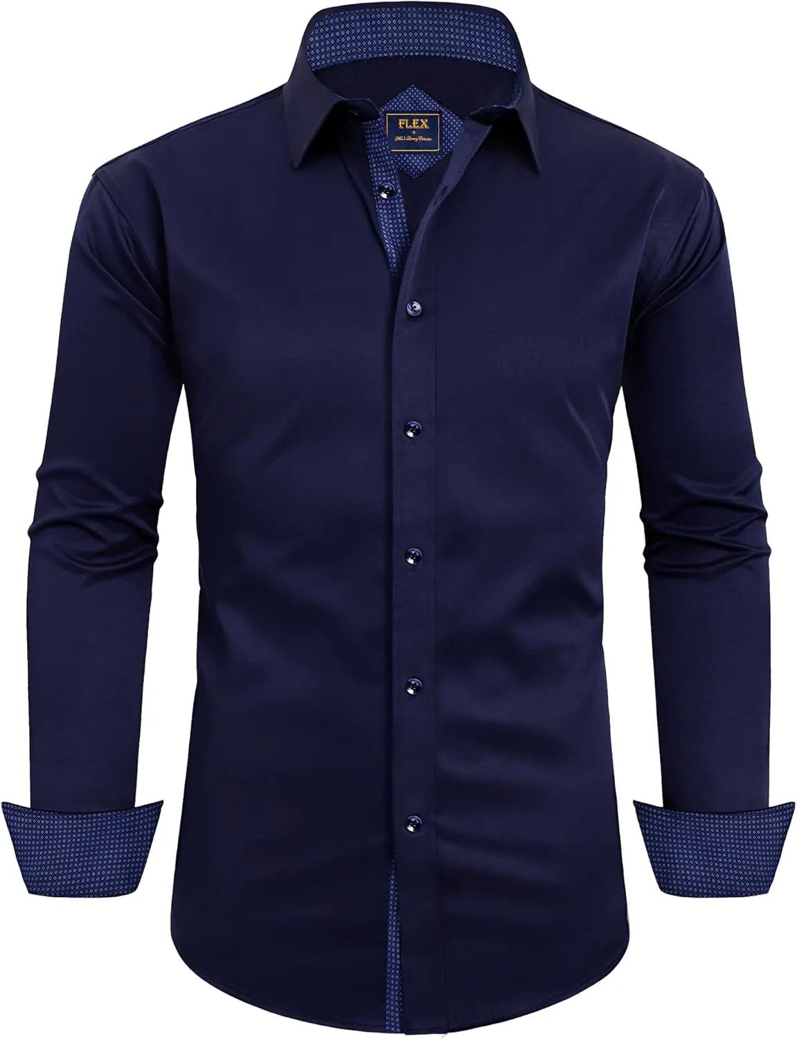 Alimens & Gentle Men's Dress Shirts Long Sleeve Wrinkle-Free Business Casual Button Down Shirt
