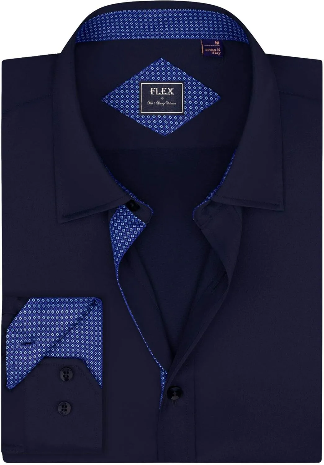 Alimens & Gentle Men's Dress Shirts Long Sleeve Wrinkle-Free Business Casual Button Down Shirt