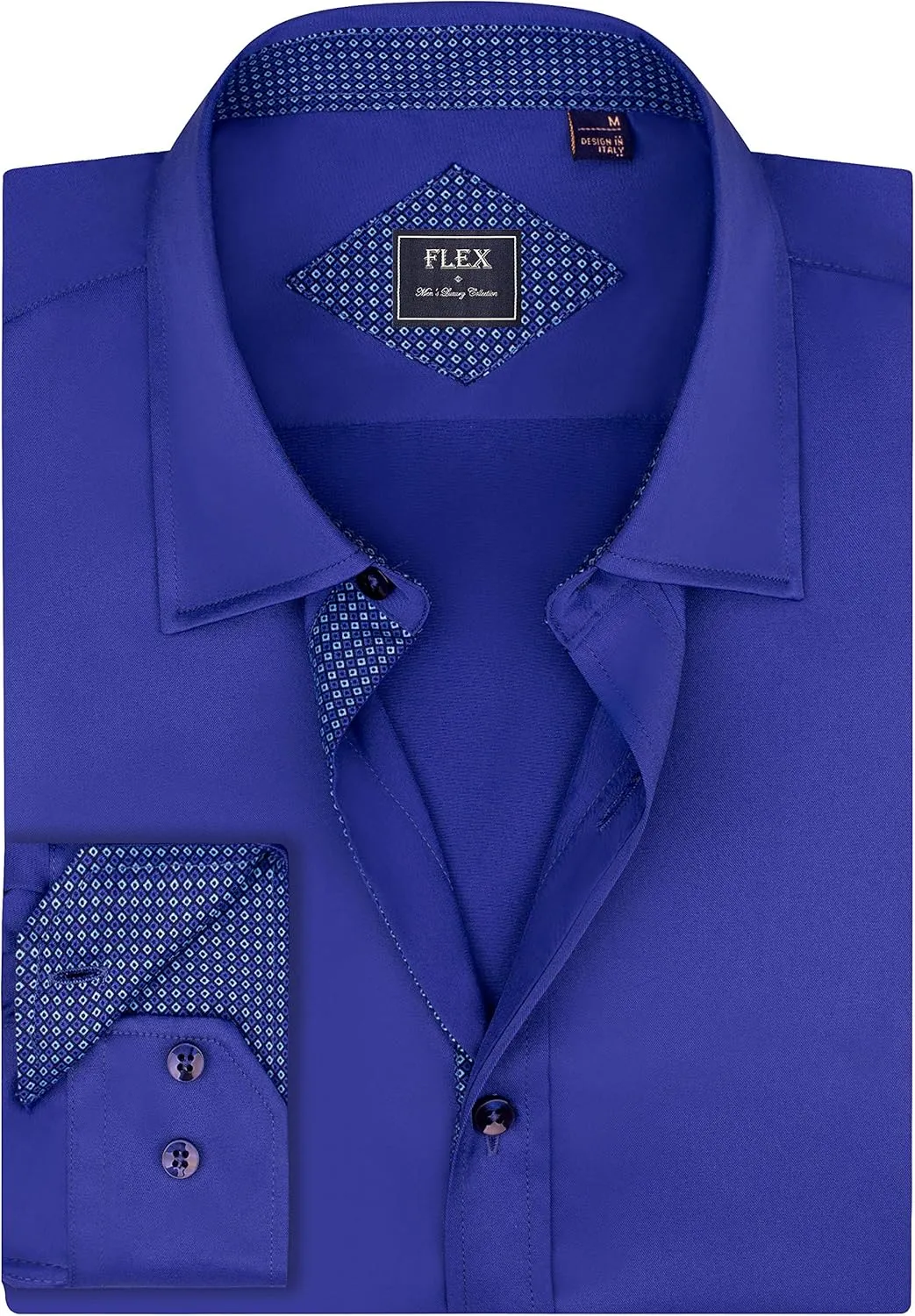 Alimens & Gentle Men's Dress Shirts Long Sleeve Wrinkle-Free Business Casual Button Down Shirt