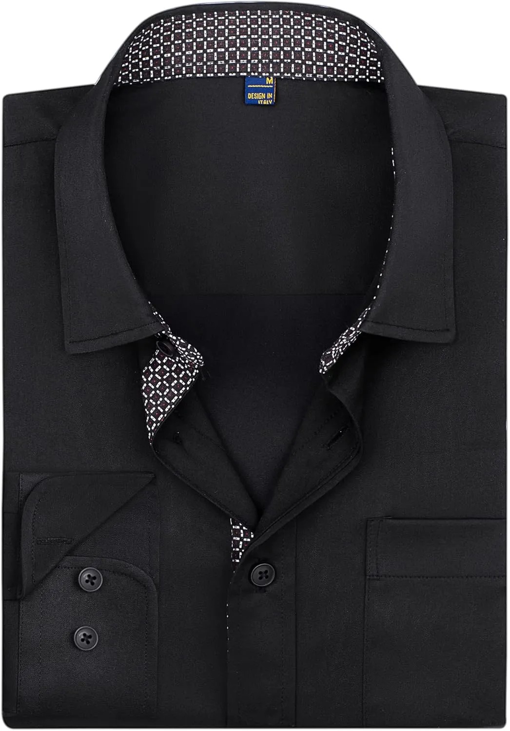 Alimens & Gentle Men's Dress Shirts Long Sleeve Wrinkle-Free Business Casual Button Down Shirt