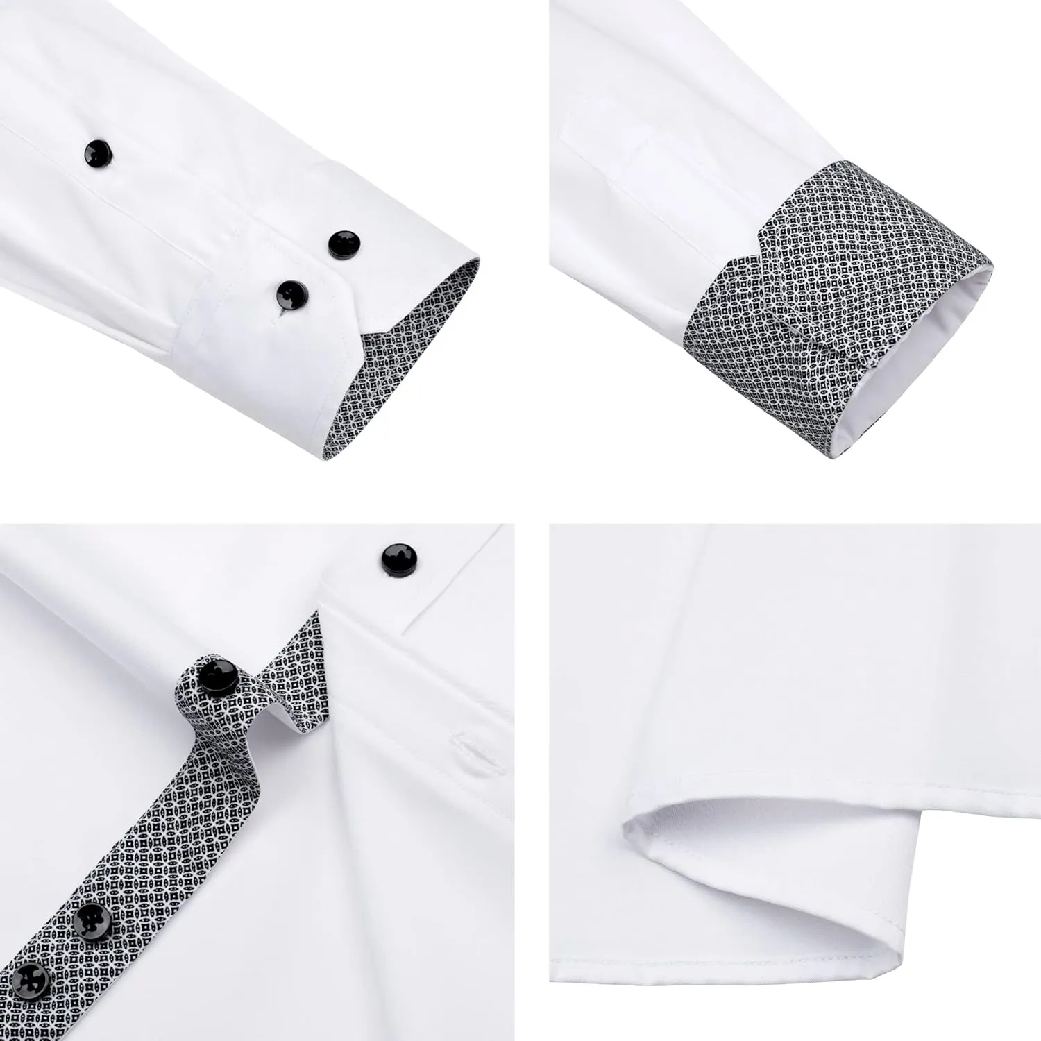 Alimens & Gentle Men's Dress Shirts Long Sleeve Wrinkle-Free Business Casual Button Down Shirt