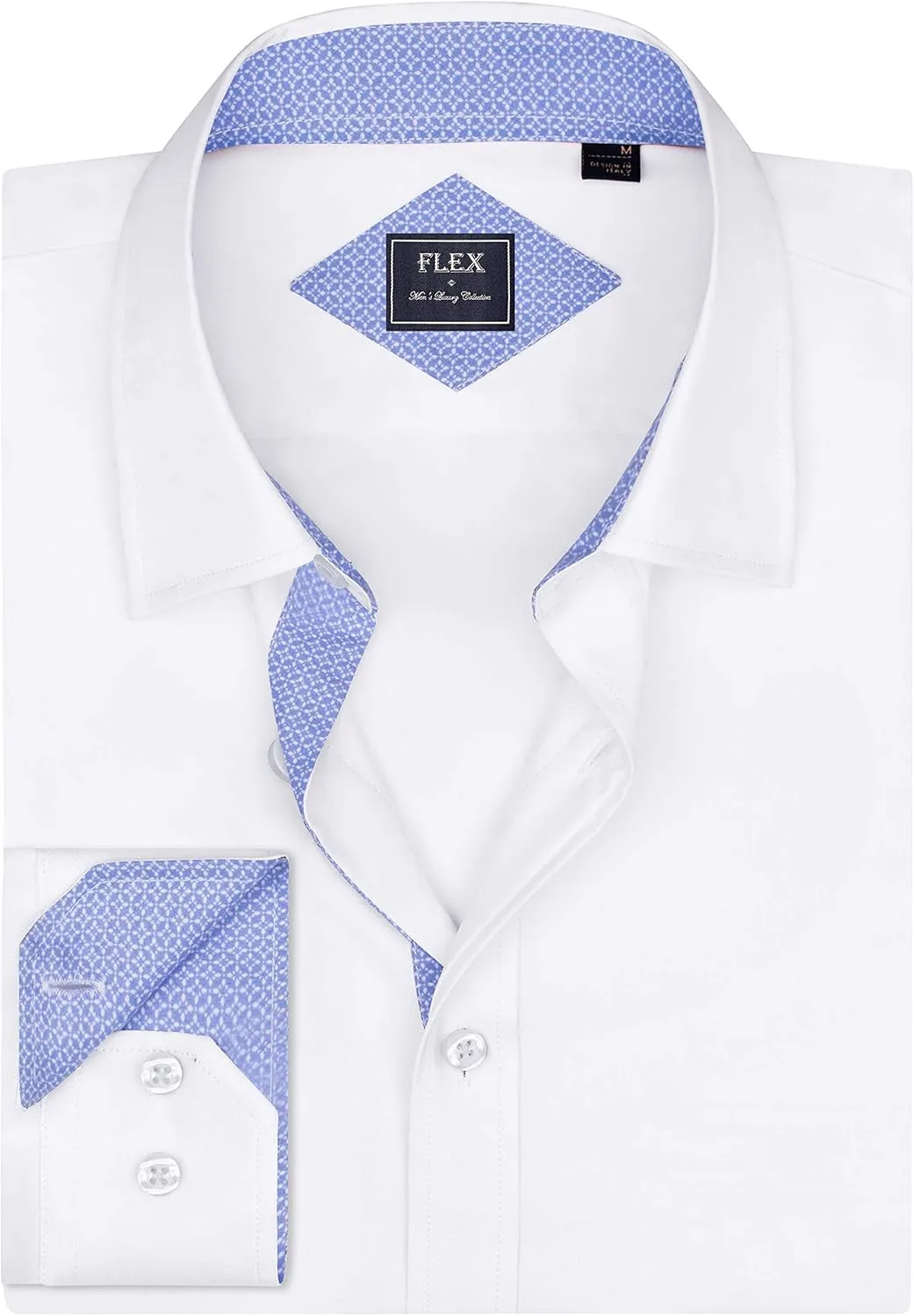 Alimens & Gentle Men's Dress Shirts Long Sleeve Wrinkle-Free Business Casual Button Down Shirt