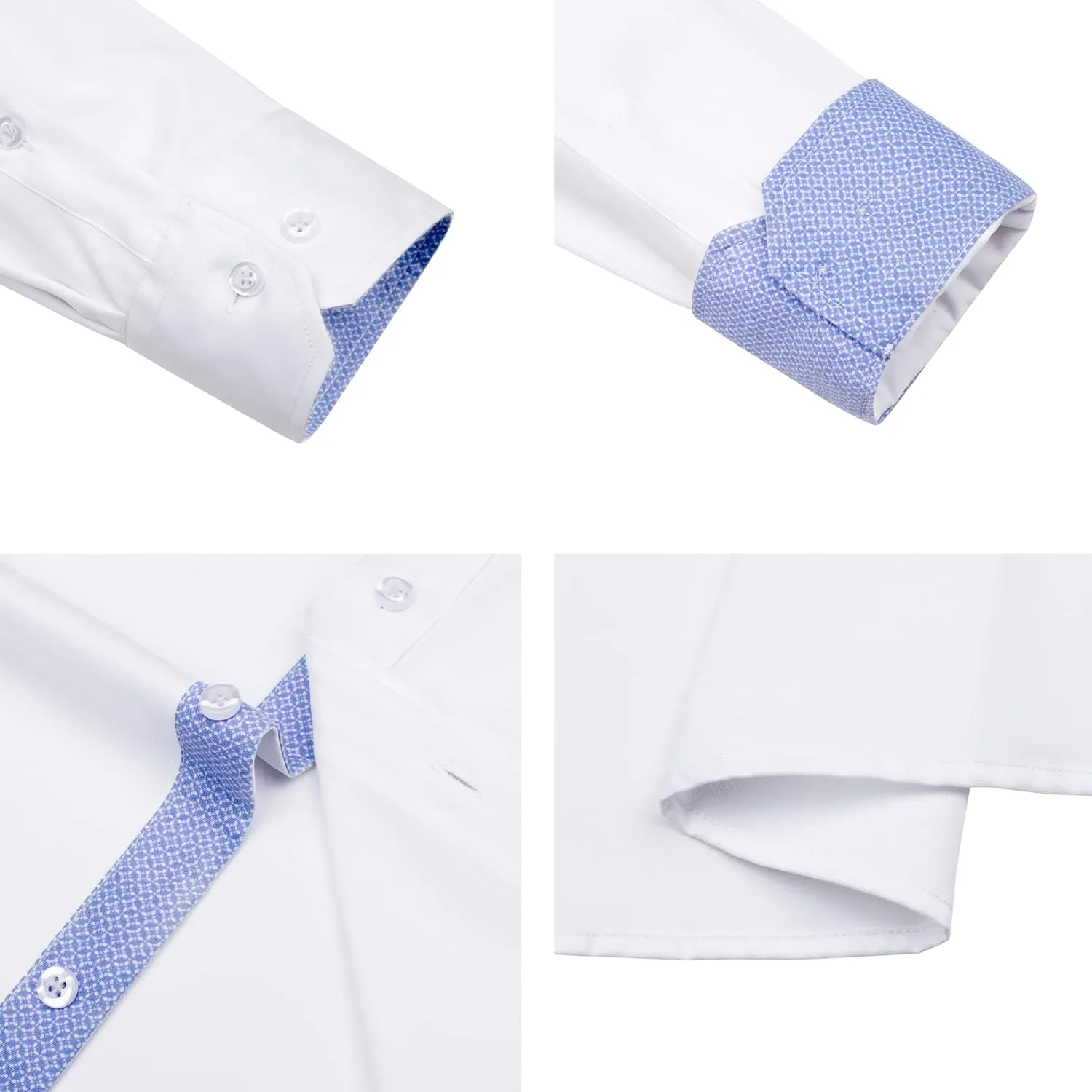 Alimens & Gentle Men's Dress Shirts Long Sleeve Wrinkle-Free Business Casual Button Down Shirt