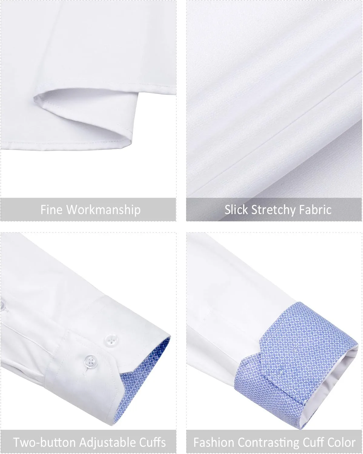 Alimens & Gentle Men's Dress Shirts Long Sleeve Wrinkle-Free Business Casual Button Down Shirt