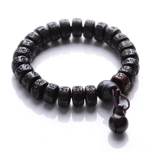 All Natural Peach Wood Mantra Bracelet