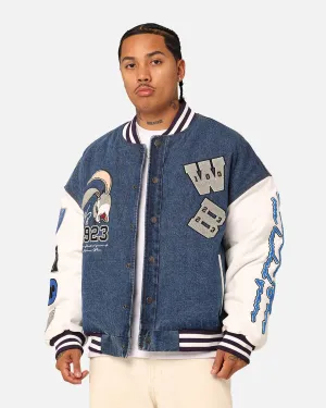 American Thrift X Warner Bros. 100 Years Varsity Jacket Blue/Cream