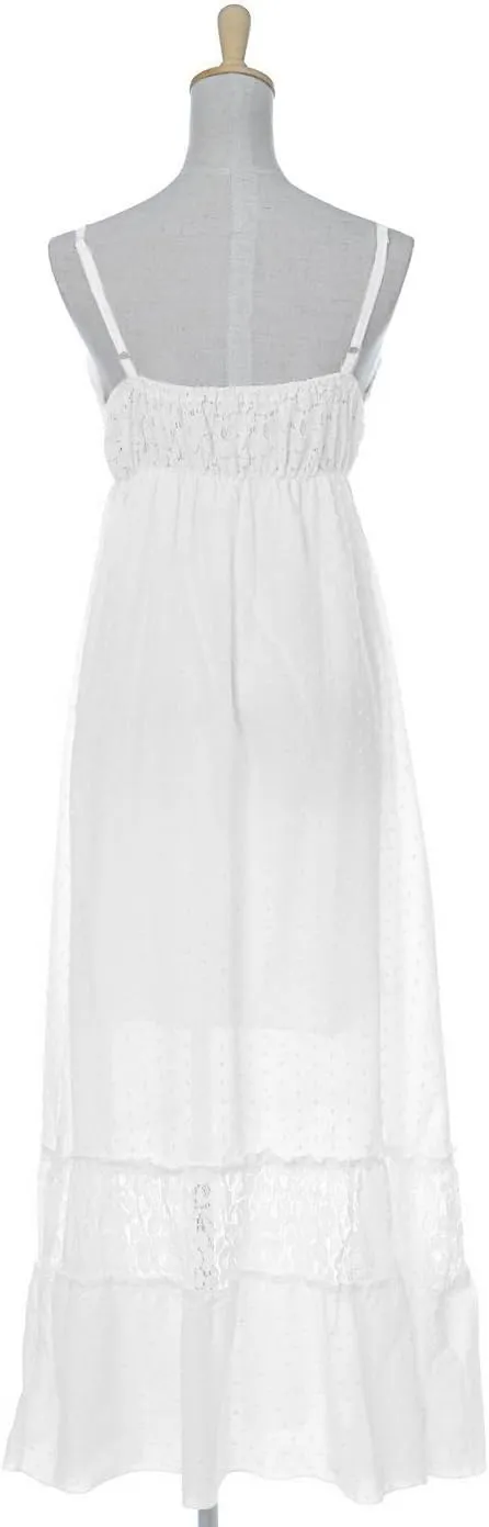 Anna-Kaci Womens Adjustable Spaghetti Strap Sleeveless Long Lace Boho Dress