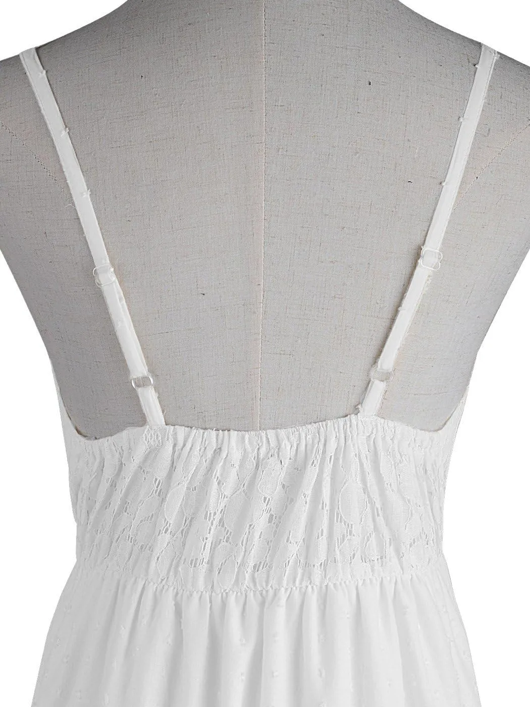 Anna-Kaci Womens Adjustable Spaghetti Strap Sleeveless Long Lace Boho Dress