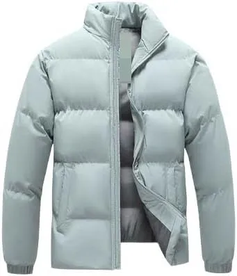 Autumn/Winter New Men Classic Fashion Versatile Solid-Color Cotton-Padded Jacket Men's Thick Warm Coat plus size male tops