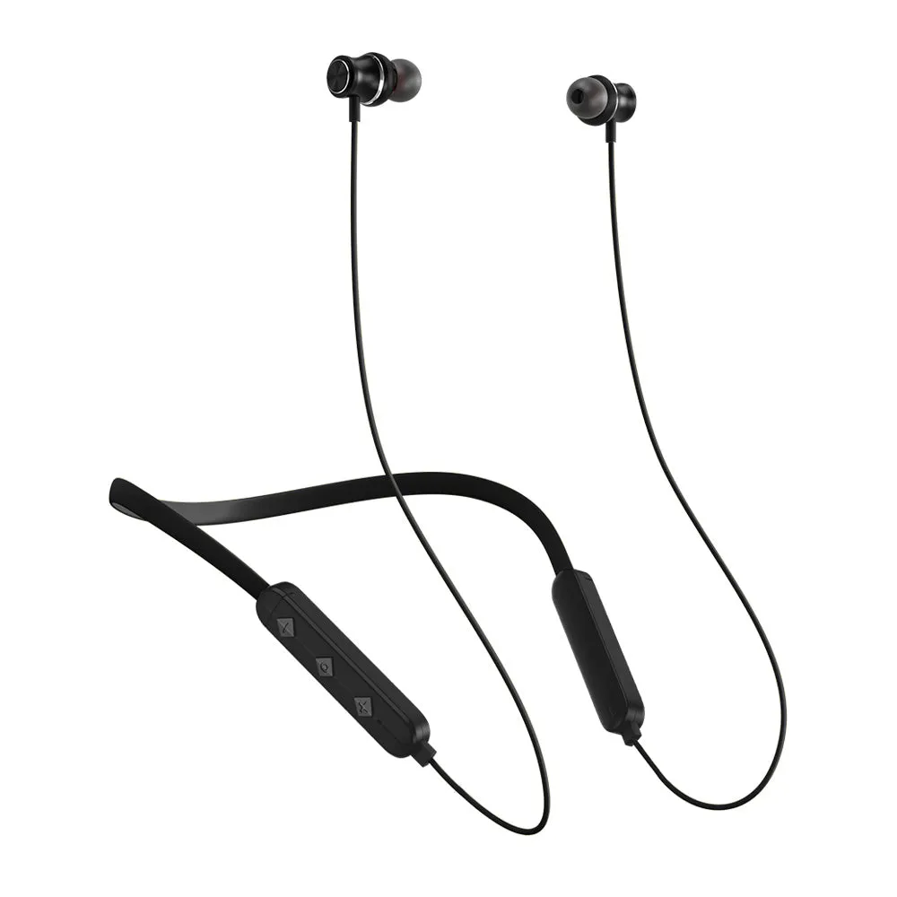 AXL NB06 Bluetooth Neckband with 12 Hours Playback, IPX4 Splash Resistant Magnetic Earbuds, Bass Boost Drivers, HD Stereo Sound and Ergonomic Light Weight Design