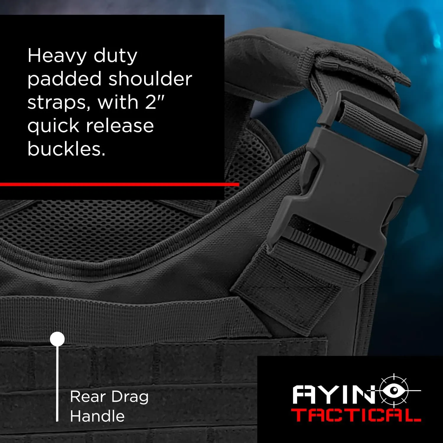 AYIN MOLLE Breathable Outdoor Vest with Hook and Loop attachment points