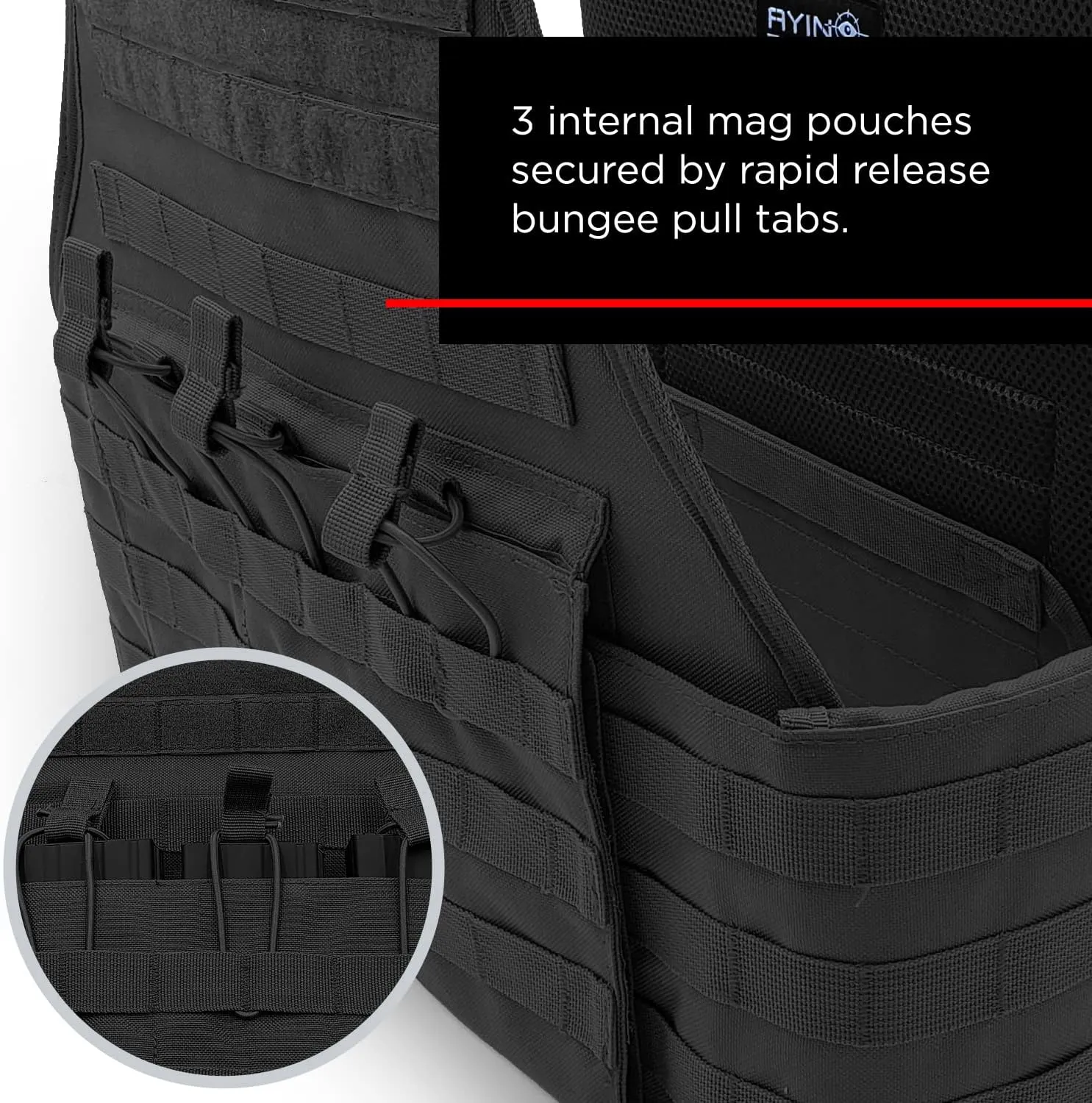 AYIN MOLLE Breathable Outdoor Vest with Hook and Loop attachment points