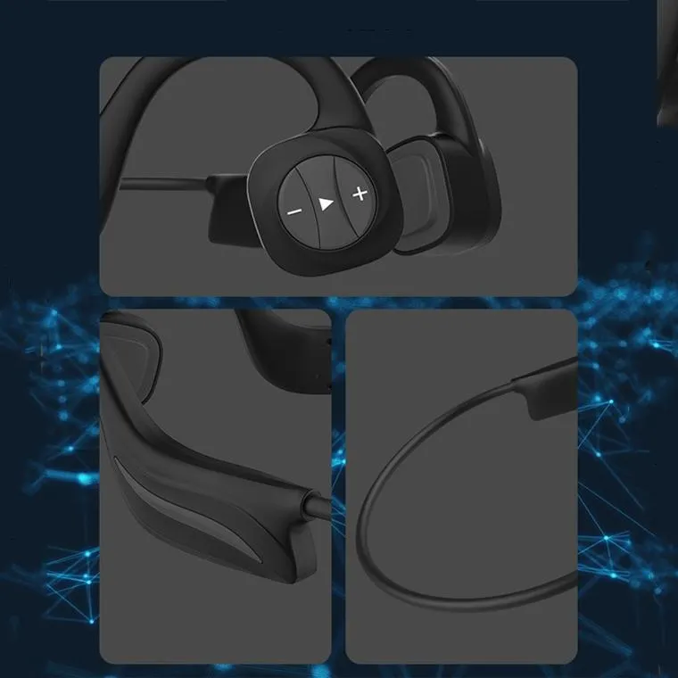 B20 Magnetic Suction Charging Bone Conduction Wireless Swimming Earphone Red