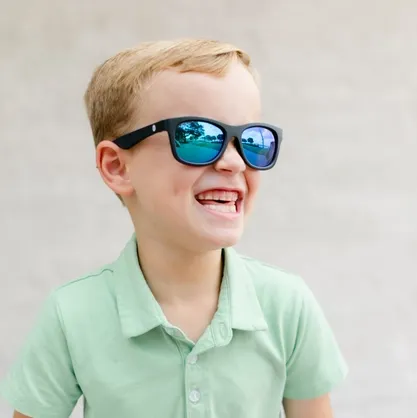 Baby and Kids Navigator Polarized Sunglasses - Jet Black/Mirrored Lens