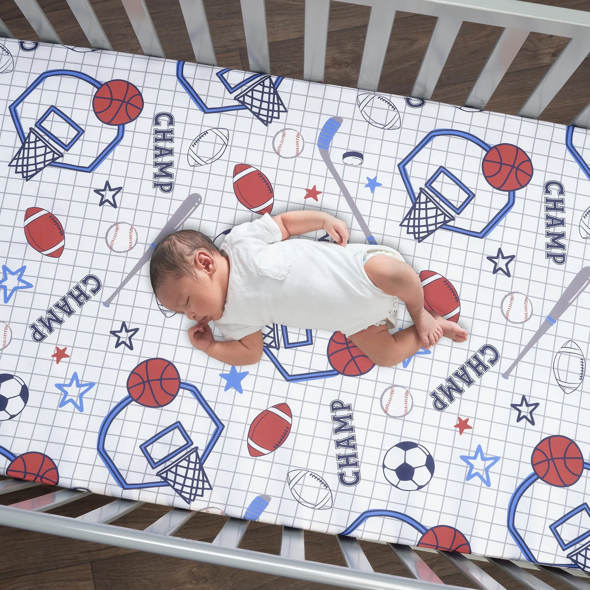 Baby Sports Cotton Fitted Crib Sheet