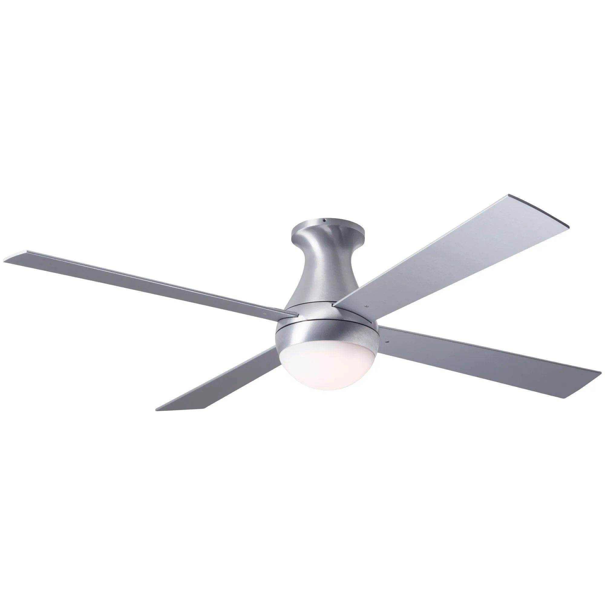 Ball Flush Ceiling Fan 52" - Brushed Aluminum