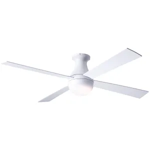 Ball Flush Ceiling Fan 52" - Gloss White