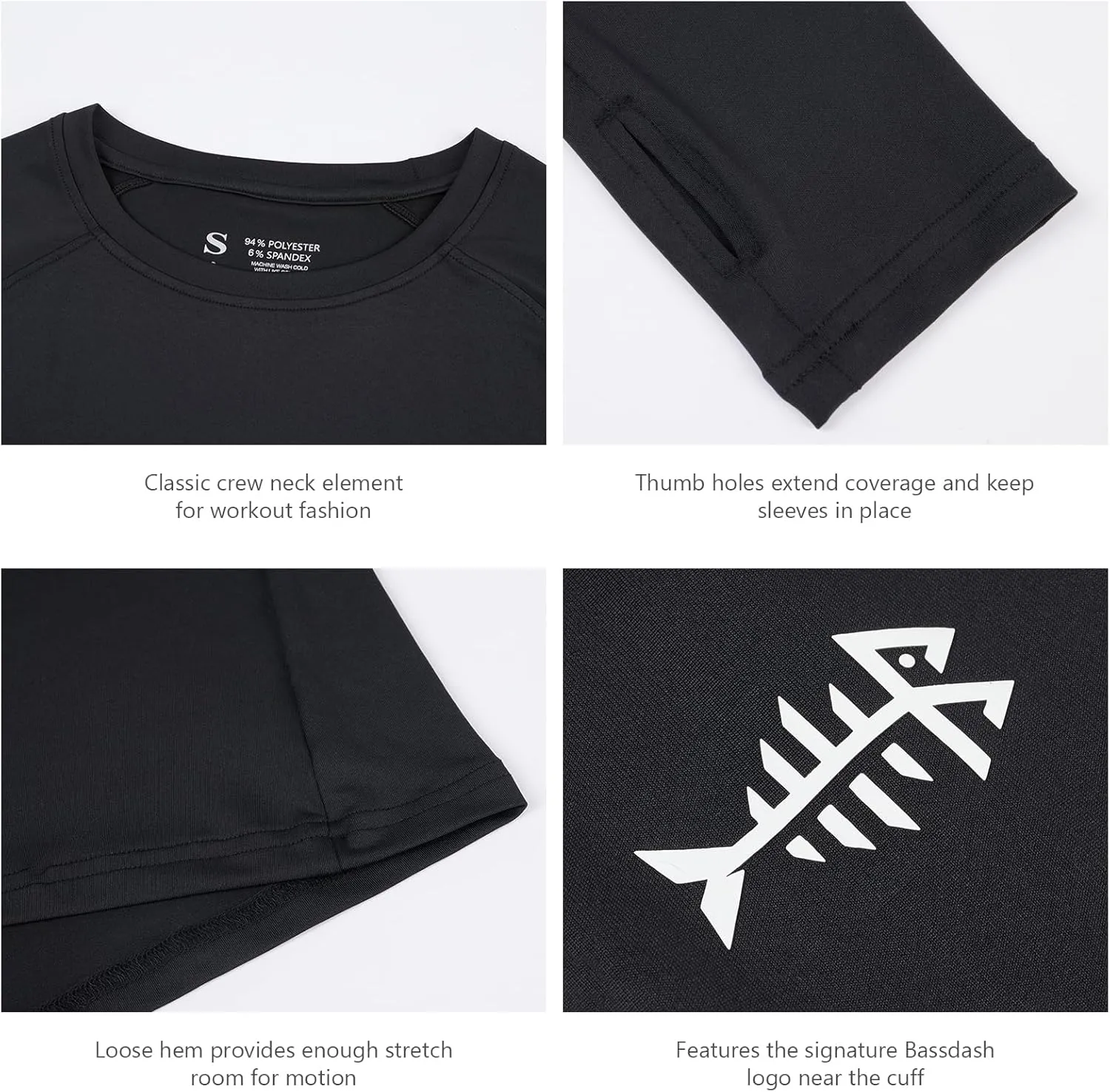 BASSDASH Womens UPF 50  UV Sun Protection T-Shirt Long Sleeve Fishing Hiking Performance Shirts