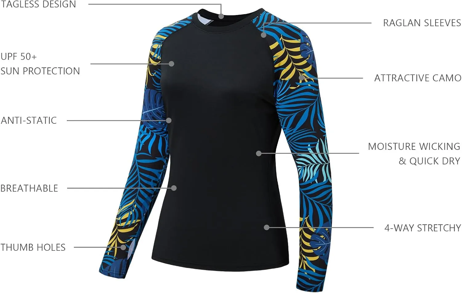 BASSDASH Womens UPF 50  UV Sun Protection T-Shirt Long Sleeve Fishing Hiking Performance Shirts