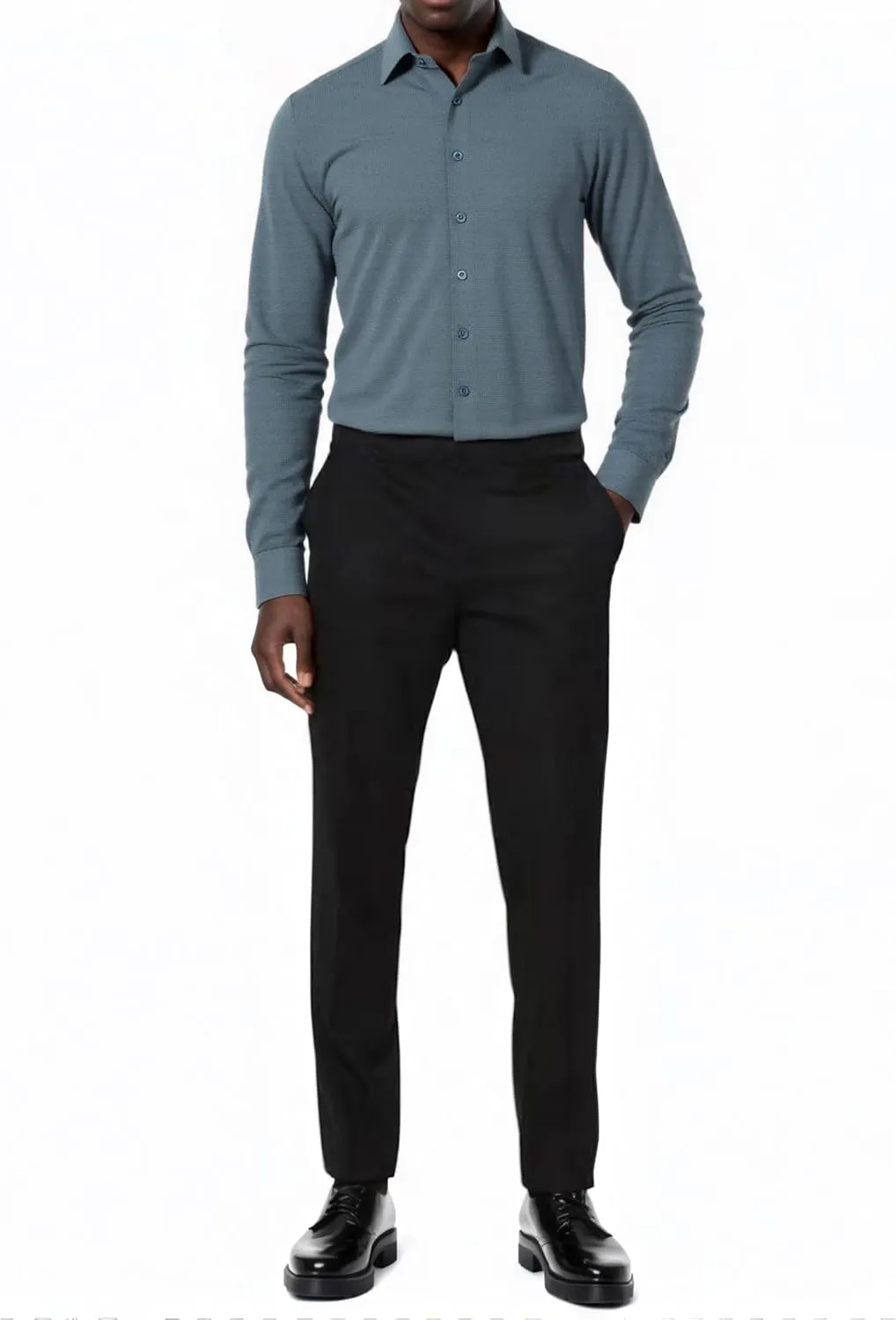 Beninos Men's Wrinkle Free Dress Shirts Slim Fit Long Sleeve Casual Button Down Shirt
