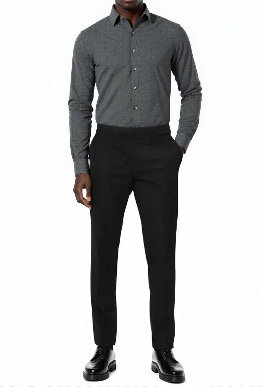 Beninos Men's Wrinkle Free Dress Shirts Slim Fit Long Sleeve Casual Button Down Shirt