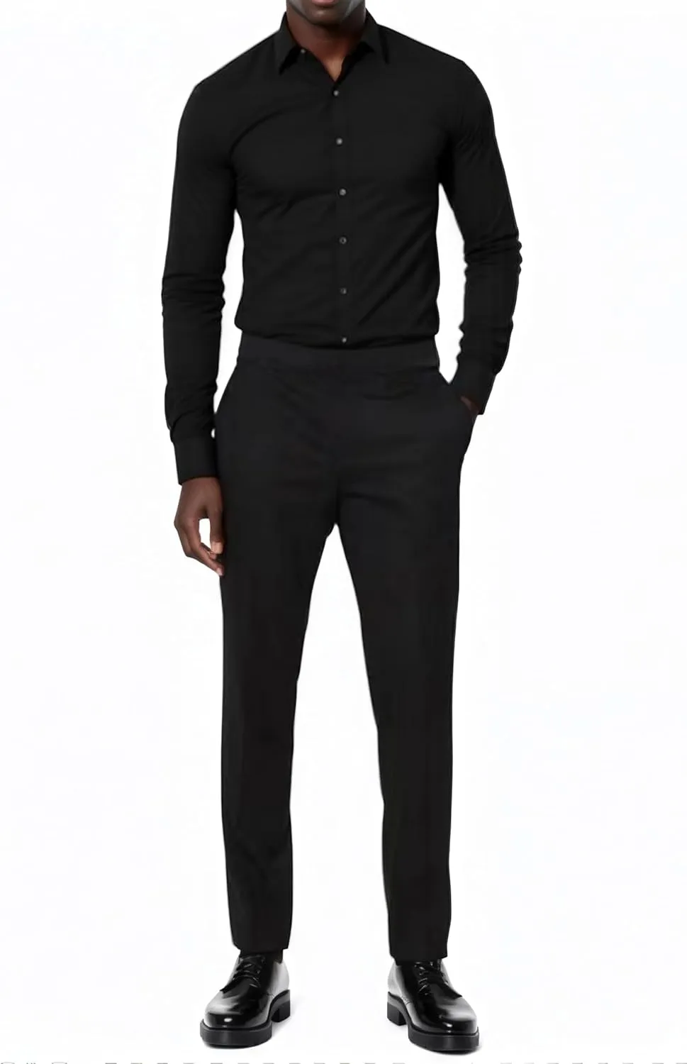 Beninos Men's Wrinkle Free Dress Shirts Slim Fit Long Sleeve Casual Button Down Shirt