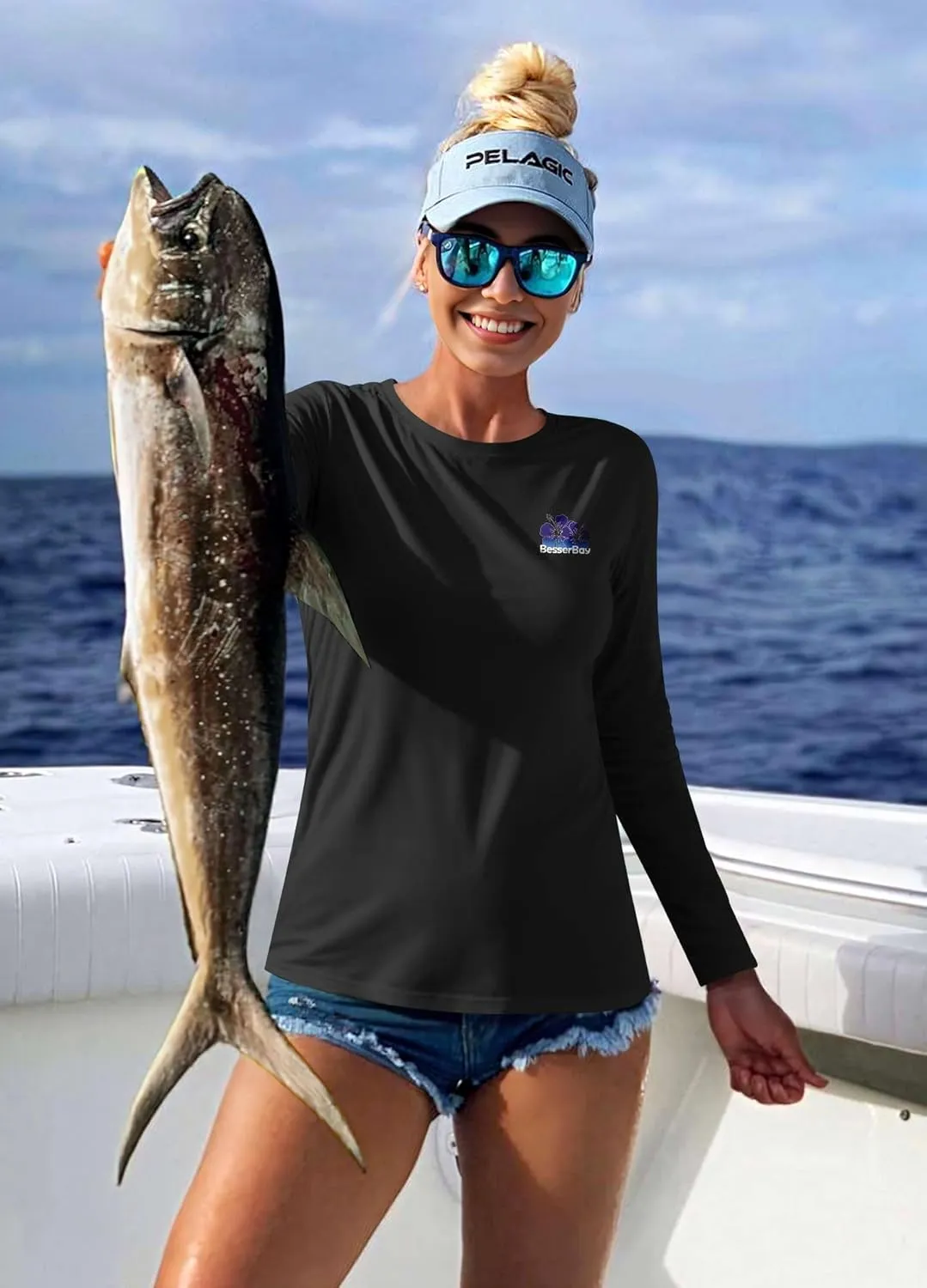 BesserBay Womens UPF 50  Long Sleeve Rash Guard Sun Protection Outdoor Performance Shirts for Hiking Swim Fishing