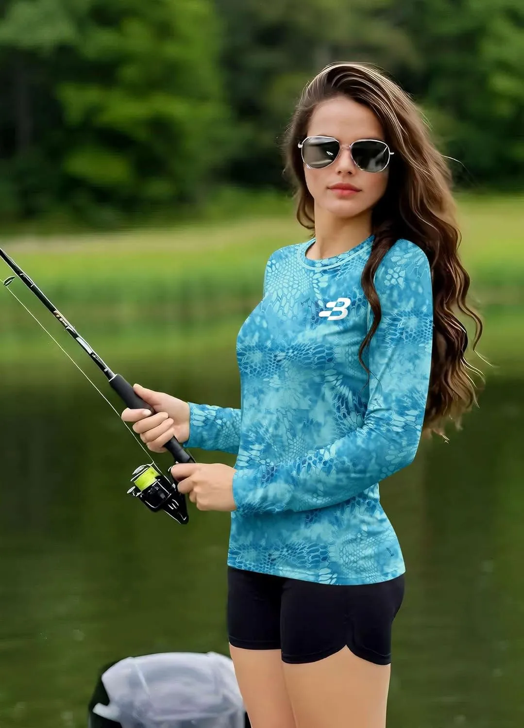 BesserBay Womens UPF 50  Long Sleeve Rash Guard Sun Protection Outdoor Performance Shirts for Hiking Swim Fishing