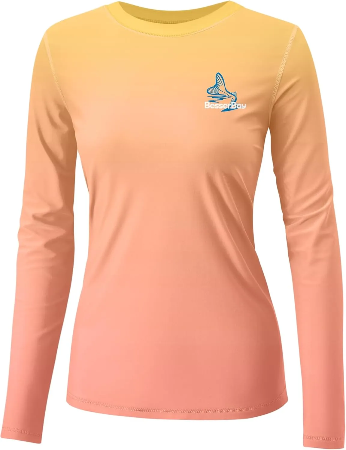 BesserBay Womens UPF 50  Long Sleeve Rash Guard Sun Protection Outdoor Performance Shirts for Hiking Swim Fishing