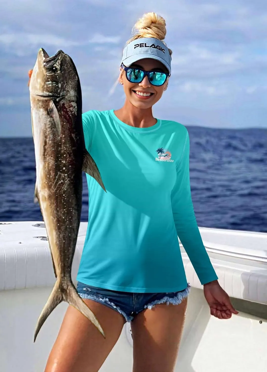 BesserBay Womens UPF 50  Long Sleeve Rash Guard Sun Protection Outdoor Performance Shirts for Hiking Swim Fishing