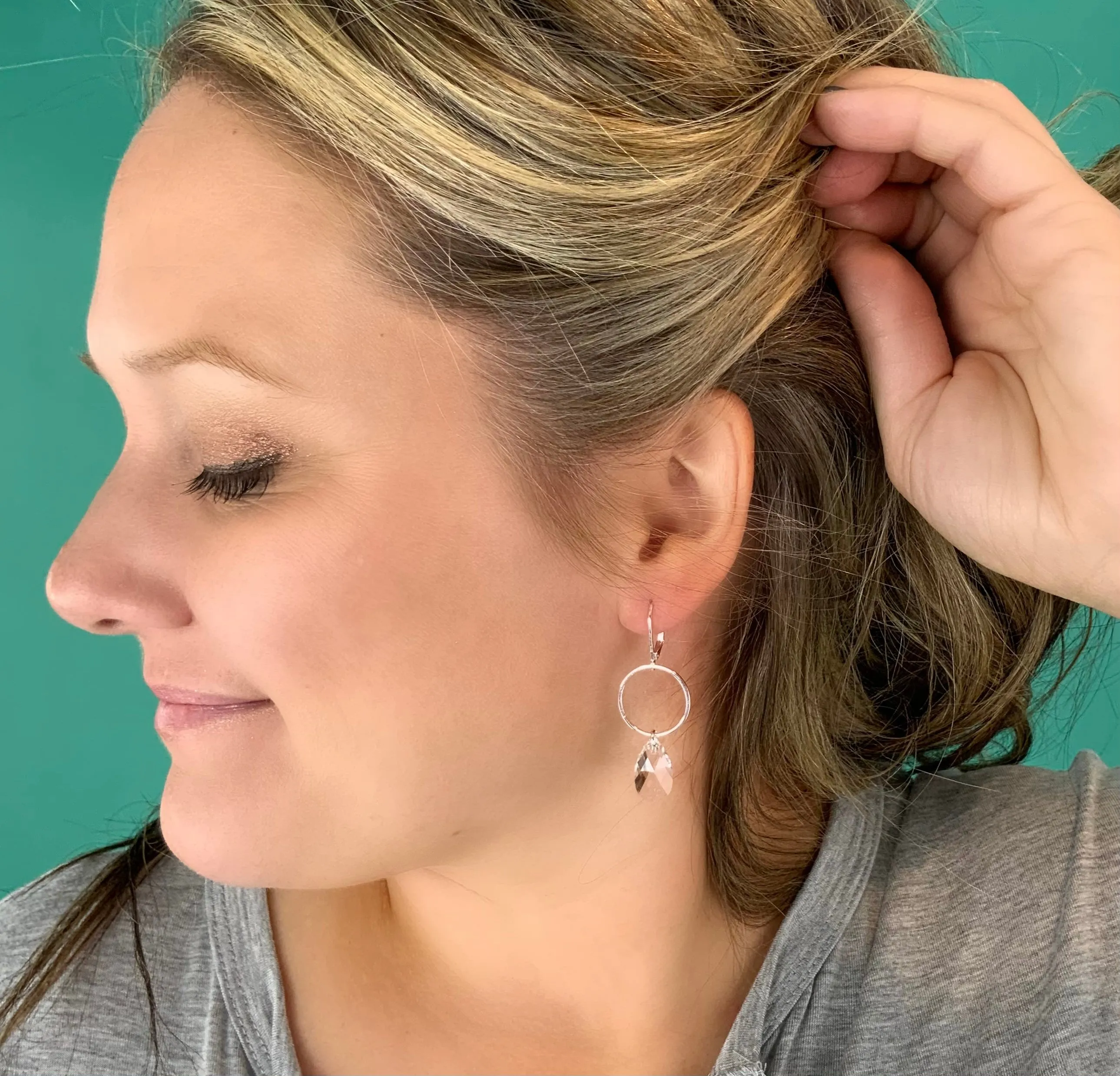Between the Lines Crystal Drop Earrings
