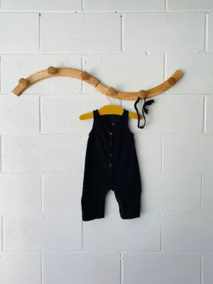 Black Corduroy Romper   Hairband, 3-6 months